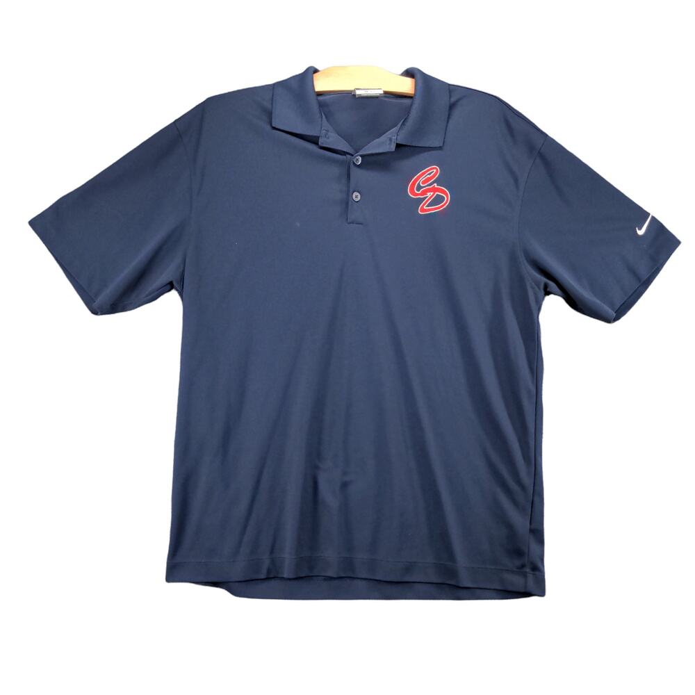 Mens Nike Golf Drifit Polo Shirt Size L Blue Embroidered Logo